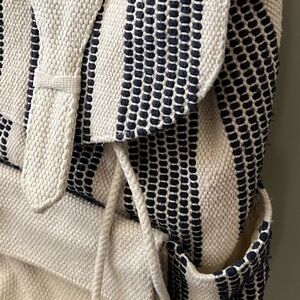 Universal Thread Boho Woven Cream and Blue Striped Backpack beach bohemian!
